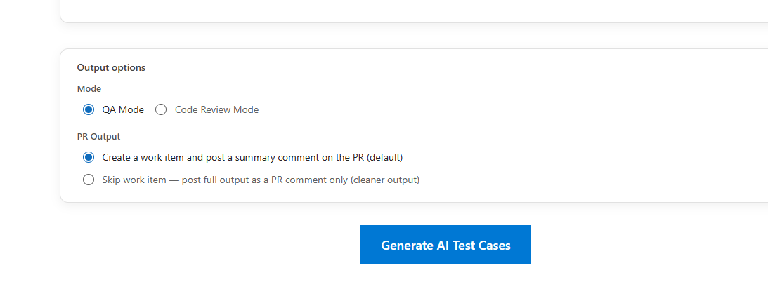 Choose between QA mode or Code Review mode